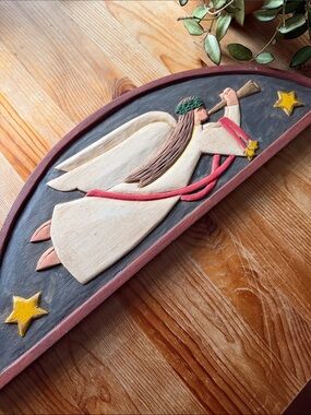 Vintage Celestial Angel Wall Plaque